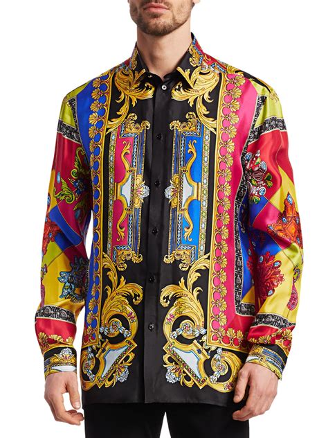 mens versace silk shirt|Versace fitted shirts for men.